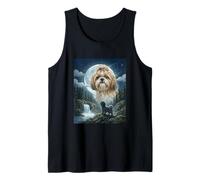 Shih Tzu Howling to The Moon Meme Divertente Amante dei Cani Canotta
