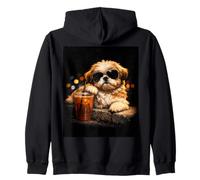 Shih Tzu Iced Coffee Late Night Chill Dog Lover Apparel Felpa con Cappuccio