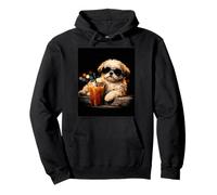 Shih Tzu Iced Coffee Late Night Chill Dog Lover Apparel Felpa con Cappuccio