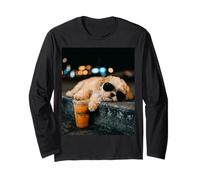 Shih Tzu Iced Coffee Late Night Chill Dog Lover Apparel Maglia a Manica