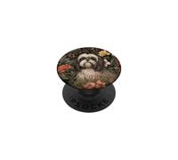 Shih Tzu in un giardino in stile William Morris PopSockets PopGrip Adesivo