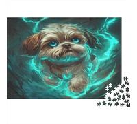 Shih Tzu Jigsaw Puzzle Impossibili 1000 Pezzi Luce misteriosa Decorazione Per La Casa. Giochi Rilassamento E Intelligence Per Adulti E Ragazzi Da 14 Anni 1000pcs (75x50cm)
