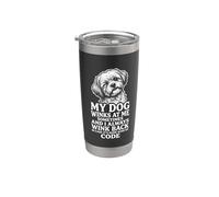 Shih tzu Maltese Il mio cane strizza l"occhio codice segreto Bicchiere termico in acciaio inox doppia parete