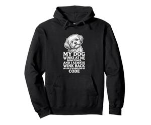 Shih Tzu Maltese Il Mio Cane strizza locchio codice Segreto Felpa con Cappuccio