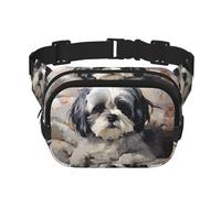 Shih Tzu Marsupio da donna, impermeabile, regolabile, alla moda, casual, a tracolla, per corsa, allenamento, escursionismo, viaggi, nero, taglia unica, Nero , Taglia unica