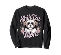 Shih Tzu Mom Floral Design | Simpatico cane leone cinese Felpa