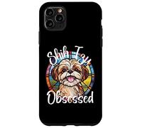 Shih Tzu Obsessed Dog Mom Puppy Fur Baby Colorato Carino Custodia per iPhone 11 Pro Max