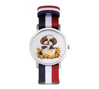 Shih Tzu - Orologio sportivo per uomo e donna, con cinturino in nylon, orologio analogico al quarzo, Stile:, regular, Cinturino