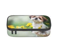 Shih Tzu Piccoli Cani Carini Cucciolo Riccio Animali Campo, Astuccio per matite, Astuccio per matite Astuccio per penne a matita di grande capacità Borsa per cosmetici