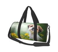Shih Tzu Piccoli Cani Carini Cucciolo Riccio Animali Campo, Borsone da viaggio di grande capacità Borsa rotonda Borsa da viaggio sportiva Borsa da viaggio Borsa da fitness
