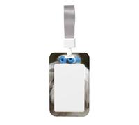 Shih Tzu Porta badge con cordino verticale in plastica rigida con finestra trasparente, custodia impermeabile per badge da lavoro alla moda, per donne e uomini