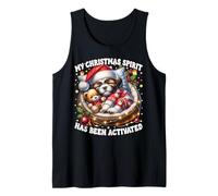 Shih Tzu Puppy Cuddle with Teddy Bear Cute Christmas Vibes Canotta