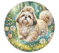 Shih Tzu Puzzle Rotondo 1000 Pezzi Per Bambini E Adulti Puzzles Rotonda Stampa Ridotta Difficile E Impossibile Classico AntistressIdea Regalo 1000pcs (67.5x67.5cm)