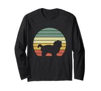Shih Tzu Retro Vintage 60s 70s Tramonto Cani Amanti Maglia a Manica