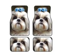 Shih Tzu - Set di 4 tappetini per auto, morbidi, spessi, in neoprene, antiscivolo, per tutte le stagioni, universali, anteriori e posteriori, per SUV e camion