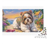 Shih Tzu Shih Tzu colorato in Cozy Town Puzzle da 1000 pezzi per adulti The Impossible Challenge Sviluppo del cervello 52x38 cm/1000 pezzi
