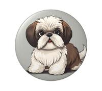 Shih Tzu - Spille per bottoni a forma di cane, 20 pezzi, 6,1 cm, rotonde, in metallo, con foto personalizzate, kit per artigianato, progetti fai da te per feste natalizie