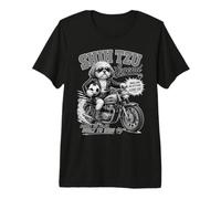 Shih Tzu su Moto Chopper & Calcio Calcio DIGOR retrò Maglietta Premium