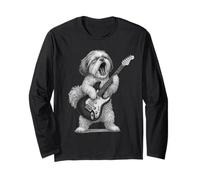 Shih Tzu Suonare Chitarra Musica Rock Amante dei Cani Maglia a Manica