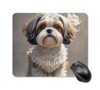 Shih Tzu, tappetino per mouse quadrato con cane Shih Tzu, tappetino per mouse portatile con base in gomma antiscivolo, 25 x 30 cm, ultra sottile, per computer, laptop, accessori da scrivania da