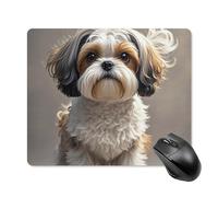 Shih Tzu, tappetino per mouse quadrato con cane Shih Tzu, tappetino per mouse portatile con base in gomma antiscivolo, 18 x 22 cm, ultra sottile, per computer, laptop, accessori da scrivania da