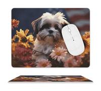 Shih Tzu Tappetino per mouse ultra sottile, in pelle con superficie liscia impermeabile, antiscivolo, per giochi, ufficio e casa, 25,4 x 20,3 cm