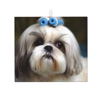 Shih Tzu Tappetino scolapiatti per cani, super assorbente, tappetino da cucina con gancio, facile da pulire, accessori da cucina, scolapiatti per piatti, 45,7 x 40,6 cm