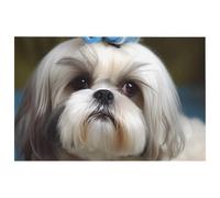 Shih Tzu - Tappeto per zona cane, morbido, in velluto, lavabile, per soggiorno, moderno, antiscivolo, grande, per camera da letto, cucina, sala da pranzo