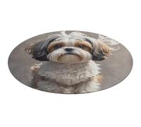 Shih Tzu - Tappeto rotondo con cane, morbido, assorbente, tappetino da bagno per ingresso, antiscivolo, 90 x 90 cm, per camera da letto, soggiorno, decorazione per la casa