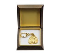 Shih Tzu Tipo 2 - Placcato Oro Portachiavi Con Uno Cane, Scatola Art Dog