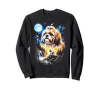 Shih Tzu Ululando alla Luna Vintage Dog Art Felpa
