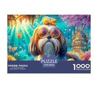 Shih Tzu with Accessories in A Magical Realm Puzzle Da 1000 Pezzi Cute Pet Dog Ideale Per Uomini, Donne, Anziani E over 65 38x26cm/1000pcs