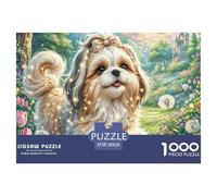 Shih Tzu1000 Pieces Jigsaw Puzzles for Adults And Kids Educational Games Fun And Challenging for Home Decoration Great Gift Idea38x26cm/1000pcs