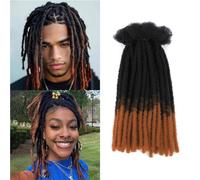 SHIHERESH Dreadlock Extensions Synthetic Hair Largeur 0.4 cm 30 brins Soft Dreads Extensions Dreads Loc Reggae Hippie Handmade Dreadlock Extension for Women/Men (1B/30, 10inch)