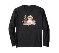 ShihTzu Coffee & Books mamme per cani Maglia a Manica