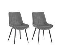 SHIITO | Confezione da 2 sedie per sala da pranzo Vega | Comfort e stile per la tua casa | Rivestimento grigio