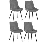 SHIITO | Confezione da 4 sedie Chester | Comfort e design per la tua casa | Qualità ed ergonomia | Rivestimento grigio