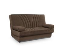 SHIITO | Modello Bronx - Divano letto con deposito con apertura Clic-Clac | Colore Choco - 190 x 100 x 100 cm | Resistente e confortevole
