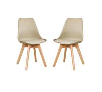 SHIITO | Modello Otto - Set di 2 Sedie da Sala da Pranzo | Stile Moderno ed Elegante | Design Minimalista - Colore Visone - 47 x 84 x 42 cm