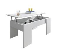 SHIITO | Modello VINCCI- Tavolino da caffè sollevabile | Moderno e funzionale | Finitura bianca - 45,3 x 90 x 50 cm