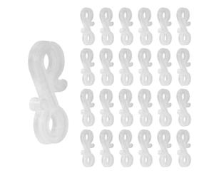 ShiJiuYou 100 PzGanci a S, Ganci per Luci da Esterno, Clip Ganci per Grondaie in Plastica, Gancio per Luci Esterne Alberi di Natale Matrimoni Halloween Giardino Casa