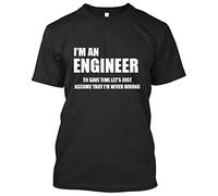 SHIKAIQI Men's I Am An Engineer To Save Time Lets Just Assume I Am Never Wrong T Shirt Black XL
