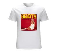 SHIKAIQI Men's Nancy Sinatra Boots T-Shirts White S