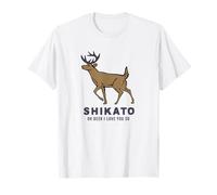 Shikato Deer Illustrazione Facile Deer Lovers Cervo Dieci Cervo Dieci Cervo Dieci Ignorato Sikato Flower Cards Parole Divertente Maglietta