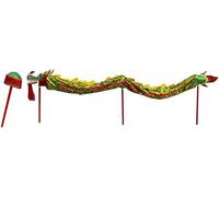 Shiketong Costume da danza del leone con testa di danza del drago cinese for oggetti di scena tradizionali for spettacoli di arte popolare(Green)