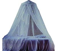 SHIKUN Stelle luminose Letto a baldacchino Cupola rotonda Zanzariera Tenda da letto Tenda per bambini Decorazione per camerette per ragazzi, ragazze, letto per bambini