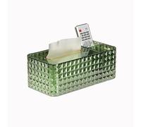Shilanmei Organizer da scrivania multifunzionale in acrilico, riutilizzabile, trasparente, porta fazzoletti per il viso, decorazione per casa e ufficio (verde)