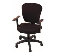 SHILINTONG Coprisedia per sedia da ufficio e computer Coprisedia girevole 2 pezzi Universale Jacquard Farbic Rimovibile Lavabile Antipolvere (Nero)