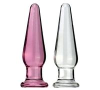 SHILISHAONV Butt Plug Cristallo Liscio Per Le Donne Spina Anale Dildo 10 * 3Cm Con Supporto Per Dildo Anale Masturbatore Dilatatore Anale Giocattoli Sessuali Anali Per Principianti,Rosa