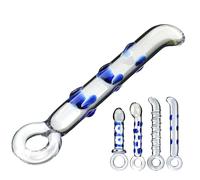 SHILISHAONV Butt Plug in Cristallo Liscio Per Le Donne Plug Anale Lunghezza 16,5/17,5 Cm Doppio Dildo Con Anello Di Trazione Perline Anali Dilatatore Anale Sex Toys Per Principianti,D